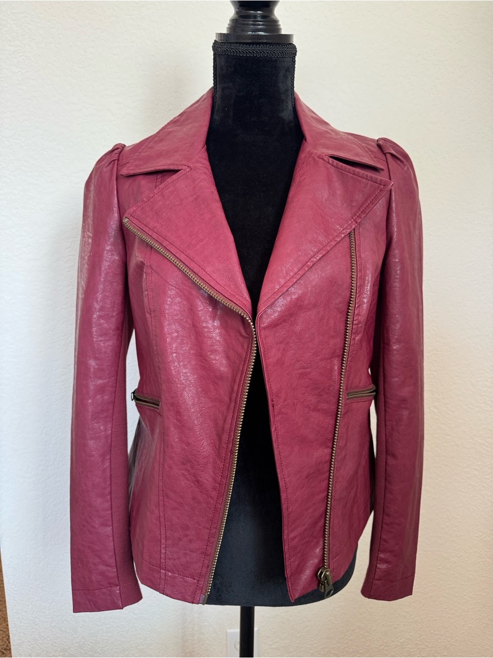 NEW Anthropologie Petula Puff-Sleeved Moto Jacket XS